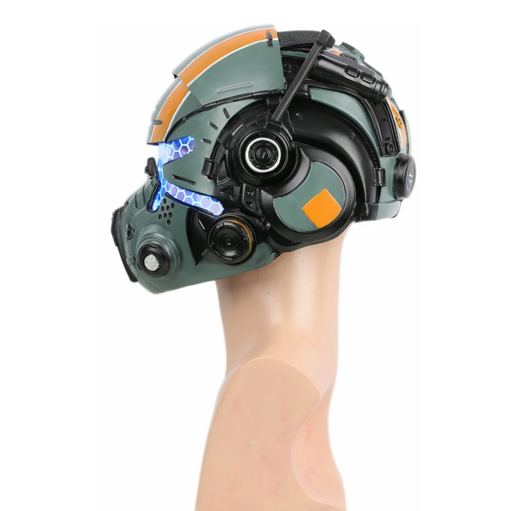 Titanfall 2 Jack Cooper Helmet Full Head Cosplay Mask with LED Light - XCOSER Men's Party Costume Props image 4