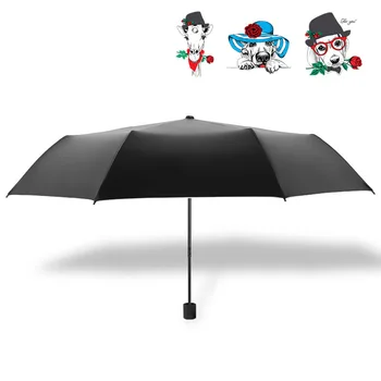 

New Cartoon Umbrella Rain Women Windproof Folding Umbrellas Black Coating Anti UV Parasol Umbrella for Kids Three/Five folding