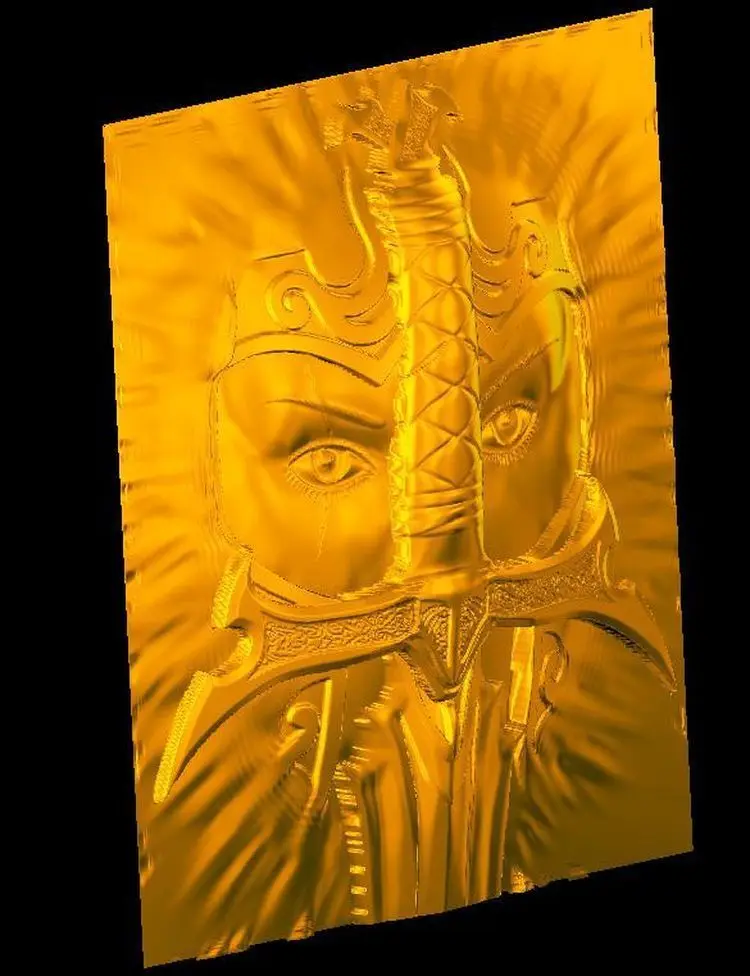 3d модель рельеф для ЧПУ в формате STL mask_sword|3d model relief|3d relief modelfor cnc |