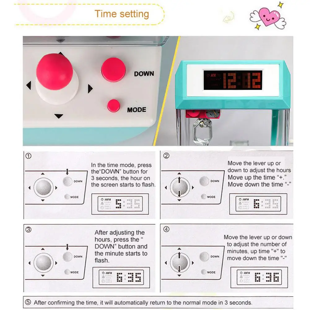 Мини-конфетный захват Catcher кран ленивый человек будильник машина аркадная Sanwa практичные настольные игры игрушки детские образовательные игрушки