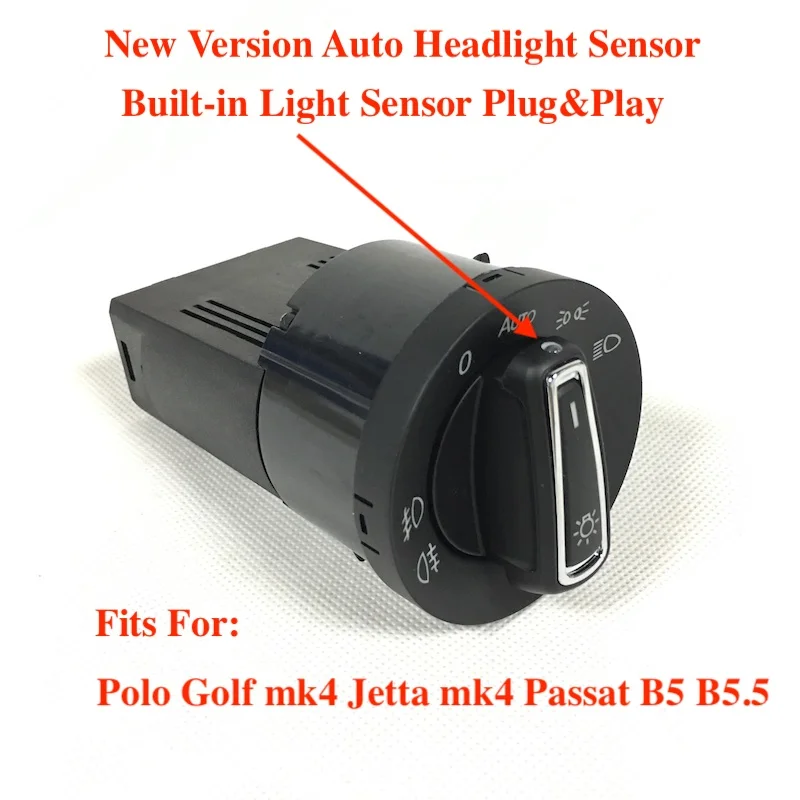 BODENLA Built-in Auto Light Sensor Headlight Switch Leaving Home Coming Home For VW Polo 9N 6R Golf 4 Jetta MK4 Passat B5 B5.5