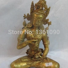 Xd 00668 " Тибет Удивительный Буддизм 100 Бронзовый 24 К Золотой Дракон Ваджрадхара Статуя Будды