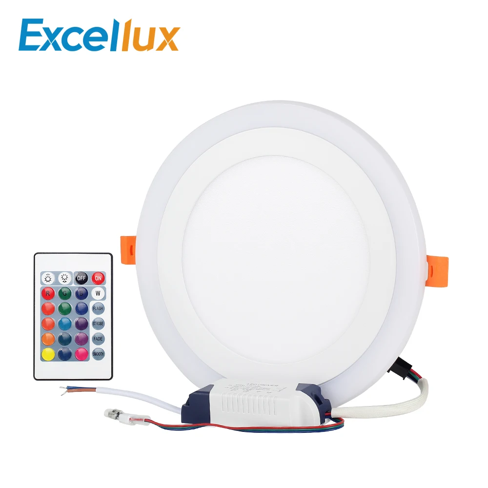 

Round LED Panel RGB + Remote Control Led panel light 3w/6w/12w/18w Recessed LED Ceiling Lamp RGB Panel light AC85-265V + Driver