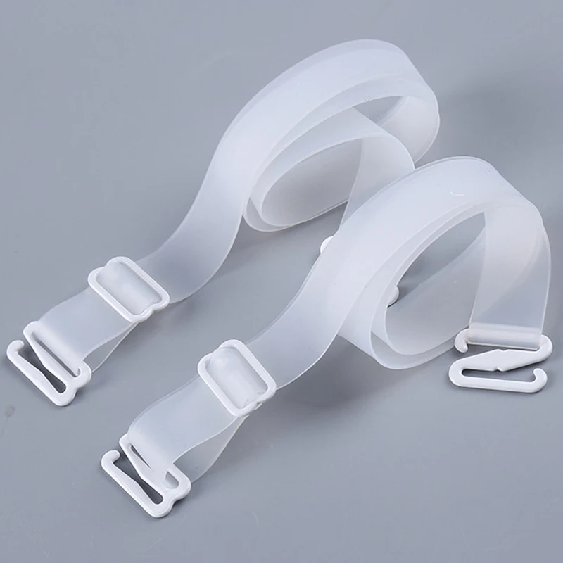 Women 1.8cm Wide Non Slip Clear Bra Straps Soft Silicone Bra Shoulder Strap Backless Transparent