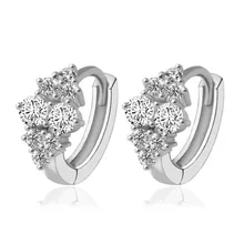 Новое поступление высокого качества Серебряный цвет Brinco модные вечерние украшение-гвоздик серьги белый кубический цирконий тонкие серьги для женщин подарок