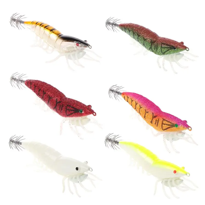 

Fishing Bait Shrimp Artificial Simulation Night Luminous 11.5cm3.5g Double Hook Attractive Lure Hard Tackle Accessories