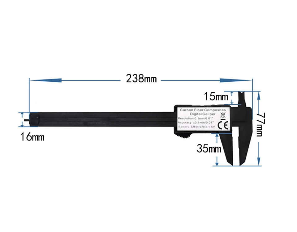150 мм " ЖК цифровой Электронный штангенциркуль из углеродного волокна Калибр микрометр измерительный инструмент цифровая линейка