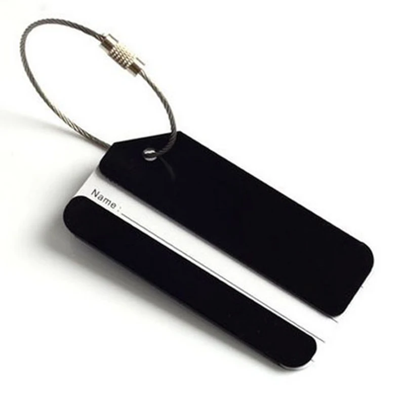 

ISKYBOB 1PCS Luggage Bag Tags Address Holder Secure ID Label Travel Aluminum Metal New Yellow/Black/Red/Blue