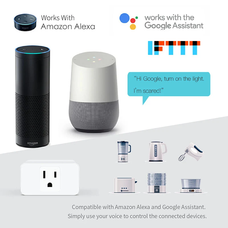 Alexa Google Голосовое управление Smart US розетка с 2 usb-портами и 3 розетками переменного тока умный Wifi Пульт дистанционного управления для домашнего использования