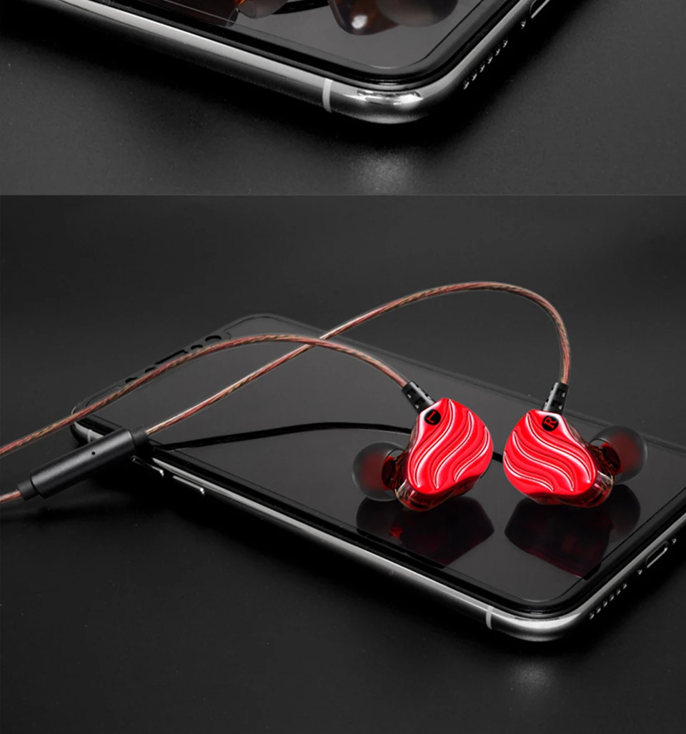 Earphones Dual Driver With Microphone Hifi Headset Stereo Bass Sport Headphone Wired Earphone For Phone Stereo Mic For iPhone  (25)