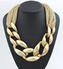 Sección de revista geométrica tejida a mano Popular moda mujer collar de cadena corta tipo cadena hasta la clavícula gargantilla collar destacado de babero ► Foto 1/6