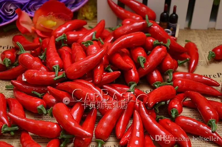  Artificial Simulation Red pepper plastic chili Artificial Vegetables Photography Props Christmas Ornaments Weddding party home decorations