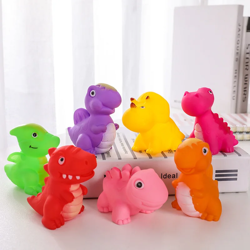 

Best selling custom baby vocal play pinch called cartoon dinosaur silicone small animal bathroom baby shower toy