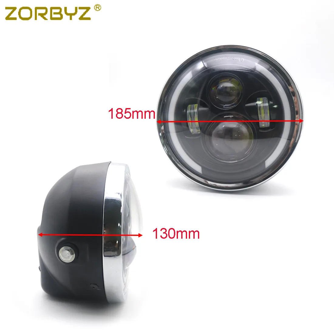 ZORBYZ мотоцикл черный 7 ''светодиодный круглый фара с 28 43 мм вилка трубки