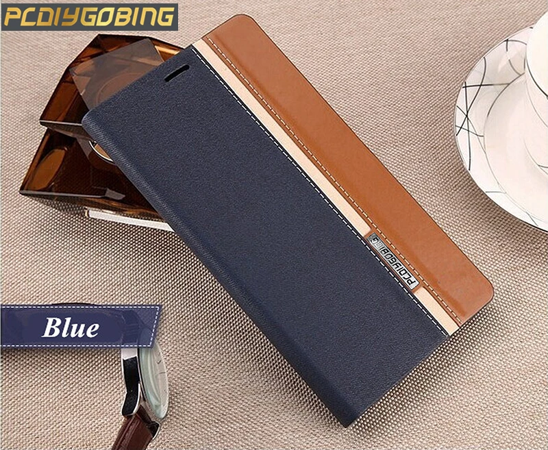 Роскошный чехол-кошелек с подставкой и слотом для карт, откидной Чехол для телефона, смешанные цвета, топ, кожаный чехол из питора для lenovo Vibe P1m P1ma40 - Цвет: Синий