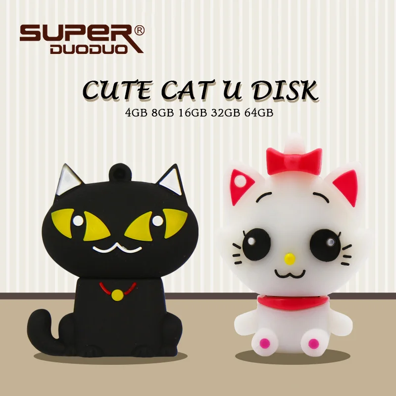 

cartoon lovely usb flash drive cute cat usb pen drive 64gb usb 2.0 32gb u disk 16gb 8gb 4gb flash memory pendrive stick
