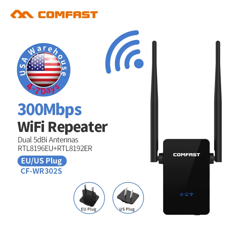 

2019 Hot!!! COMFAST CF-WR302S 300Mbps 2x5dBi WIFI antenna Wireless-N Wifi Router wifi Repeater signal Amplifier IEEE US Stock