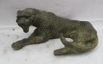

Chinese Folk Classical Bronze Copper leopard panther Cheetah animal Statue
