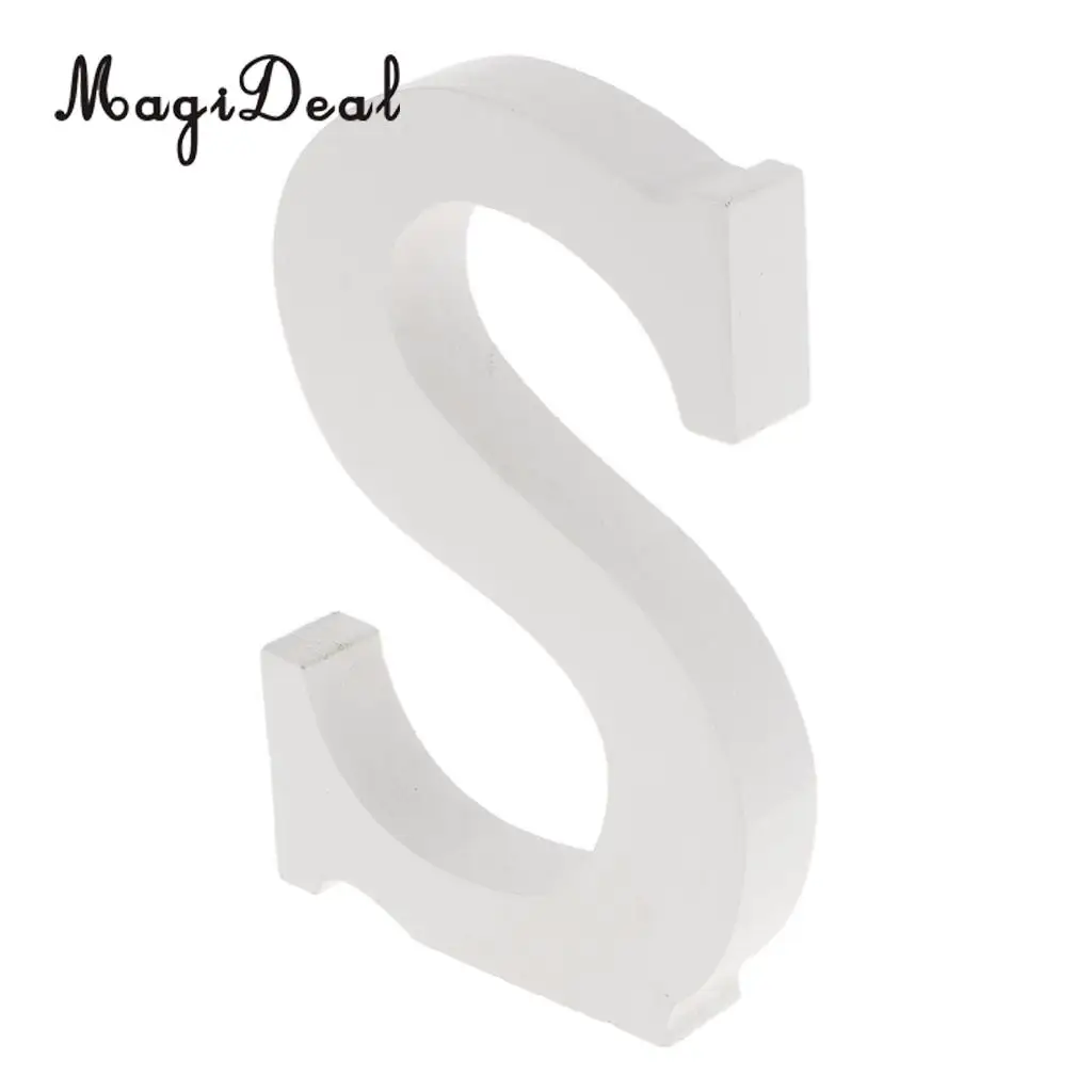 Wooden Alphabet DIY Block Words Sign Hanging Decor Letter for Home Bedroom Office Wedding Party Decor White