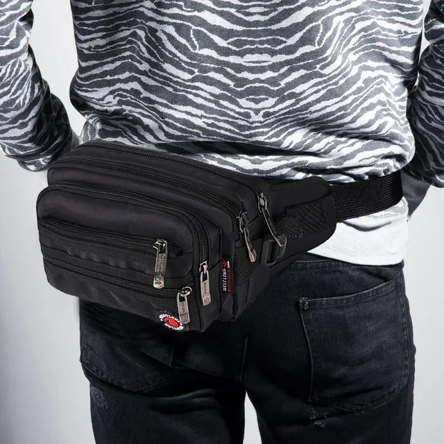 Waist Pack Casual Functional Fashion Men Waterproof Fanny Pack Women Belt Bum Bag Male Phone Wallet Pouch Bags Unisex 98011 2