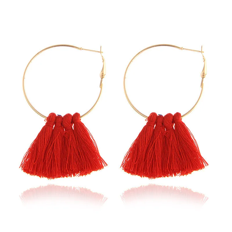 

Earings Earing Aretes Oorbellen Bohemia Alloy Multicolor Tassel Earrings Fashion Simple Lady Temperament Cross-border Hot Style