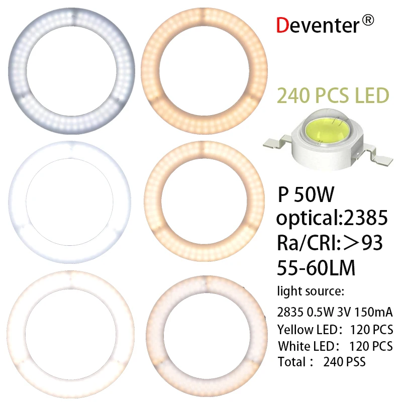 Кольцо света Двойной Управление 14in 34 см кольцевая лампа свет для фото 55 Вт 240 светодиодный затемнения 3200-5500 К фотографическое освещение видео хоста youTube макияж заполняющий свет