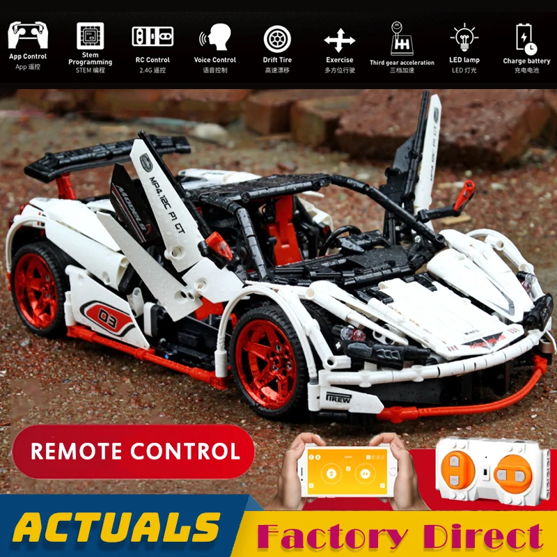 

APP Remote Control Supercar Compatible Technic Building Blocks Racer Car with Motor Power Kids Toys Bricks