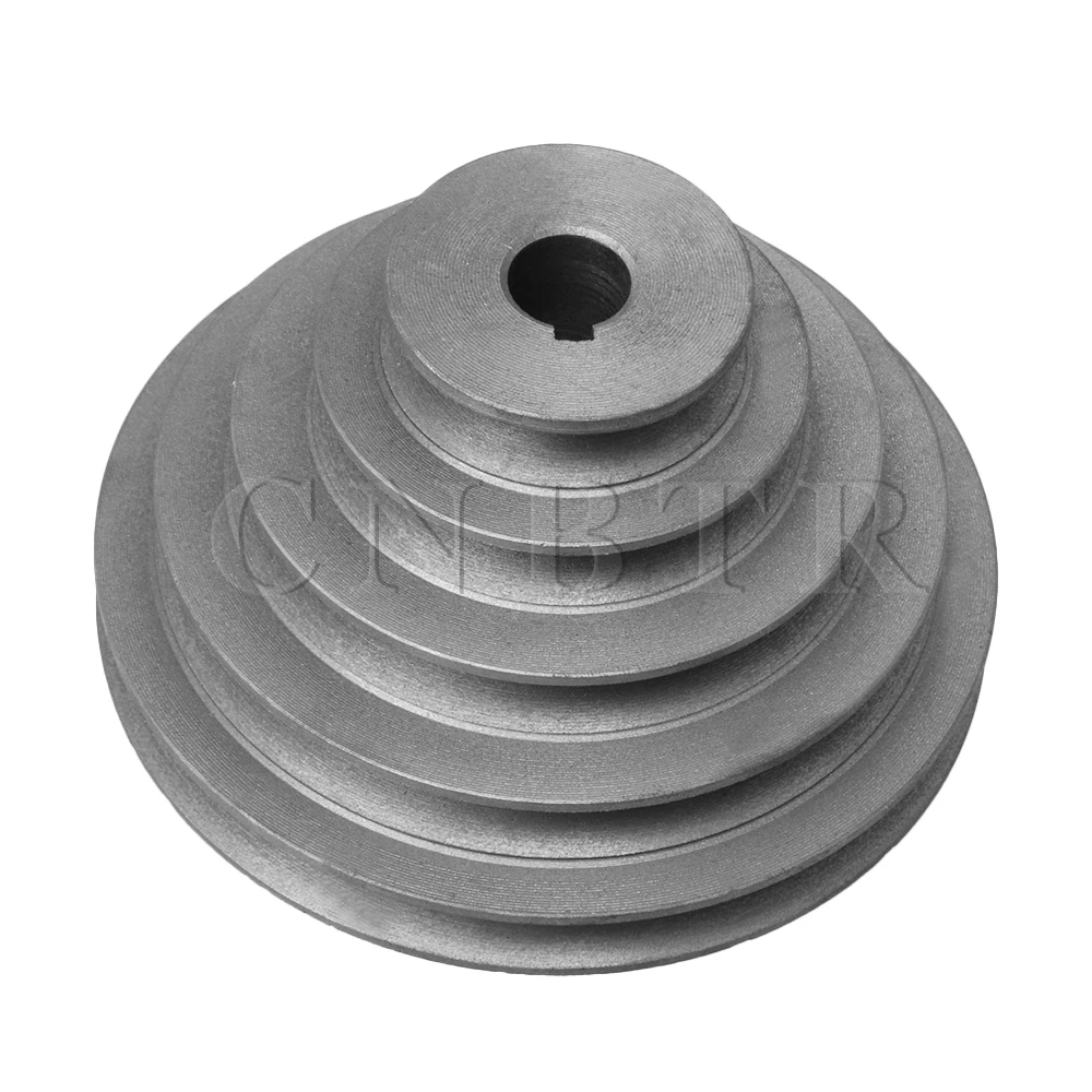 

CNBTR 57 to 150mm Outer Dia 19mm Bore Chrome Iron 5 Step Pagoda Pulley Belt for A Type V Belt Timing Belt