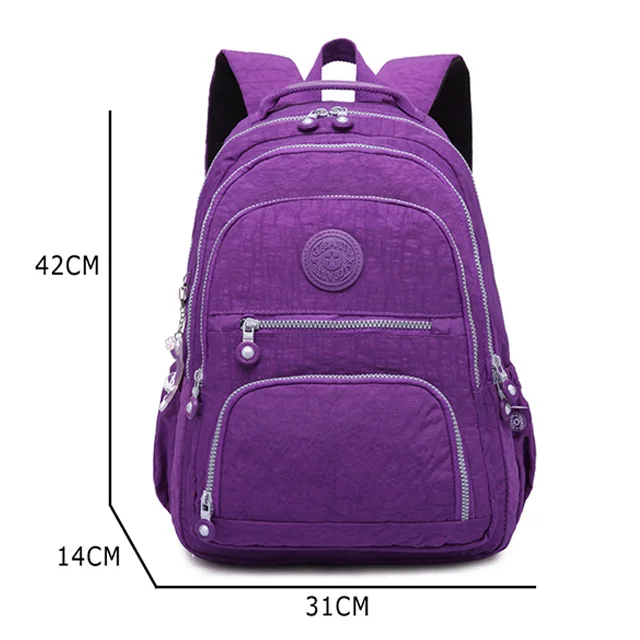 Детский Школьный рюкзак высокого качества, школьные сумки для девочек и мальчиков, Большой Вместительный рюкзак, легкий Водонепроницаемый школьный рюкзак - Цвет: Light purple