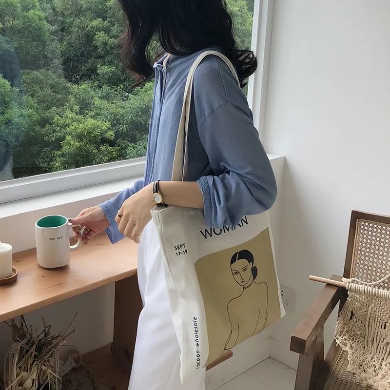 Youda Korean Simple Wild Package Canvas Bag Harajuku Handbags Japanese Literary One Shoulder Bags Shopping Tote Youda Korean Simple Wild Package Canvas Bag Harajuku Handbags Japanese Literary One Shoulder Bags Shopping Tote
