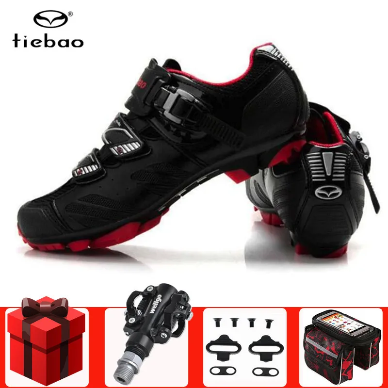 

Tiebao Cycling Shoes add SPD pedals set Racing Mountain Bike Men sneakers Breathable sapatilha ciclismo mtb chaussure vtt