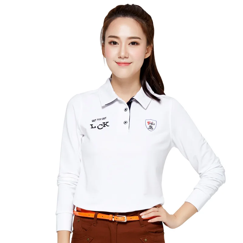 golf shirts long sleeve spring autumn lady golf top shirts women polo