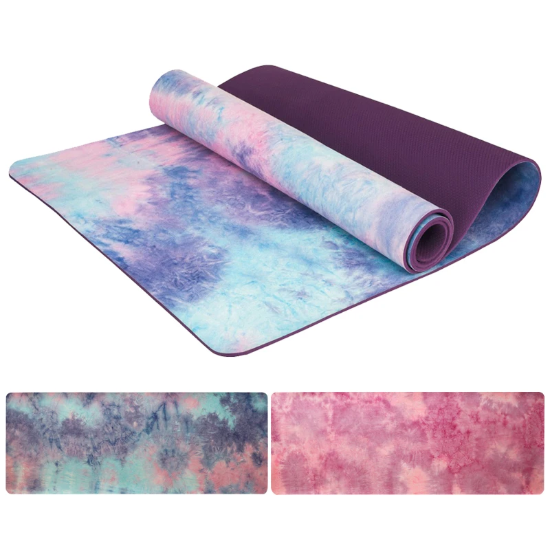 5mm Gym Sports Yoga Mat Suede Tie dye Non slip Fitness Losing Weight