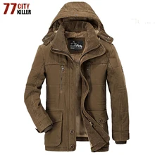 Новинка, брендовые толстые зимние мужские парки, теплая куртка с хлопковой подкладкой, мужские флисовые парки с мехом, hombre invierno размера плюс 6XL 7XL
