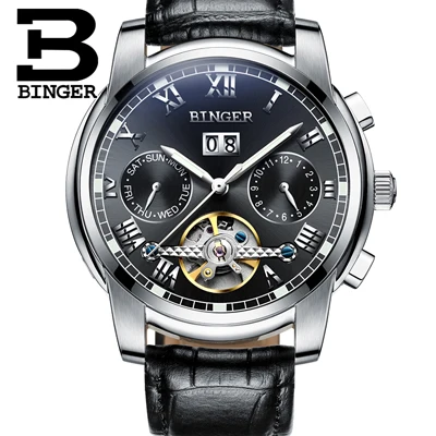 Швейцарские механические часы, мужские наручные сапфировые Бингер, роскошные брендовые водонепроницаемые часы, мужские наручные сапфировые часы relogio masculin - Цвет: Item 8