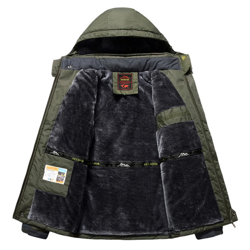 ReFire gear теплая зимняя куртка Мужская ветрозащитная Водонепроницаемая парка пальто толстая флисовая ветровка с капюшоном Холодостойкие