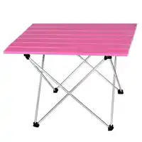 แบบพกพากลางแจ้ง BBQ Camping ปิคนิคอลูมิเนียมพับตารางน้ำหนักเบาสี Stocked 5 สี Mini สี่เหลี่ยมผืนผ้าตาราง