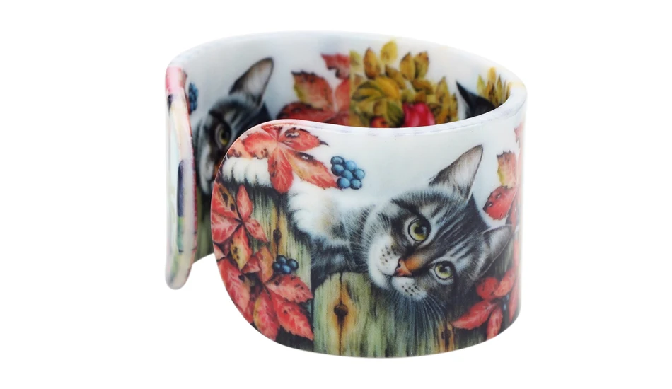 Bonsny Пластиковые Красочные кошачьи браслеты с котенком браслеты модные ремесленные ювелирные изделия для женщин девушек Дамы аксессуары для животных