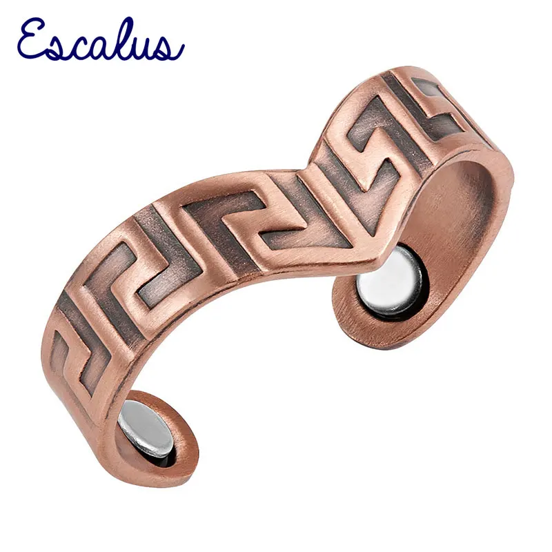 

Escalus Gift Antique Copper Punk Magnetic Women Ring Resizable Female Magnets Rings Jewelry Charm Finger Wear
