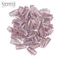 Neitsi I Shape Clips Stainless Steel Hair Snap Clips for Feather Clip In Hair Extensions Wigs Weft 3.2cm 50pcs/pack Brown Color цена Neitsi I Shape Clips Stainless Steel Hair Snap Clips for Feather Clip In Hair Extensions Wigs Weft 3.2cm 50pcs/pack Brown Color цены онлайн
