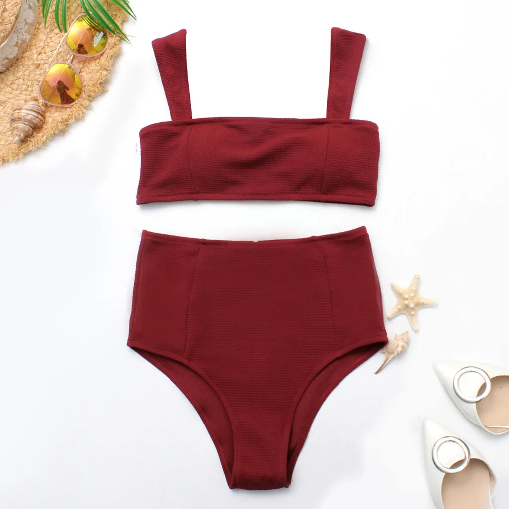 

swimwear women 2019 swimsuits beach swimsuit separate female bikini set push up high waisted bathing suit solid padded bra hot