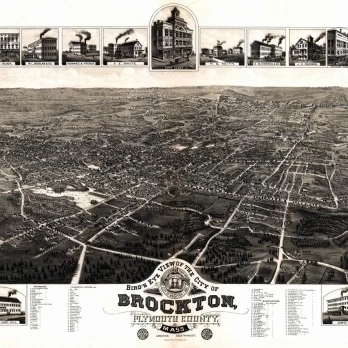 Vintage Map of Brockton Massachusetts 1882 Plymouth County Poster Print (36 x 54)