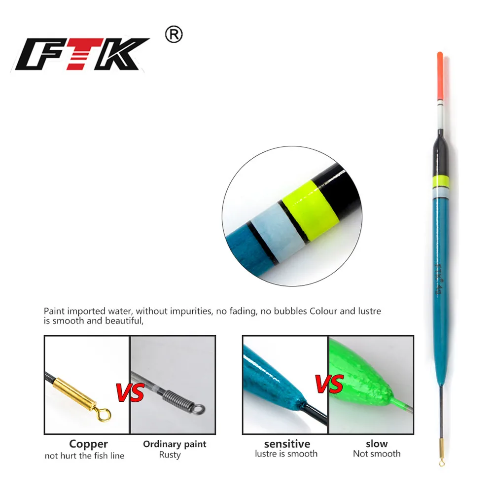 FTK 5 шт./упак. Barguzinsky Fir поплавок 2g/3g/4g длина 19 см 23 для рыбалки вертикальный