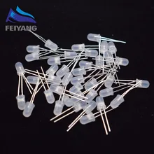 1000 шт. 5 мм белый рассеянный светодиод диодный круг светильник светодиод 20мА 5 мм светодиодный светильник широкий угол через отверстие компоненты электроники