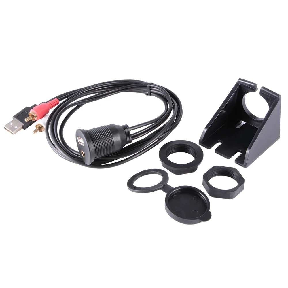 1m 2m Dash Mount Installation USB/Aux 2RCA Accessory UNIVERSAL