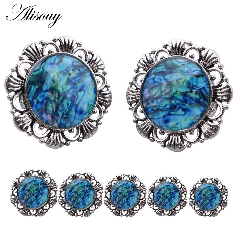 

Alisouy 2pcs 316L Stainless Steel Riding Flower Round Saddle Ear Plug Flesh Tunnel Piercing Gauge Stretcher Expander 10mm-20mm