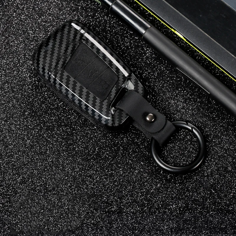 

2019 ABS PC Carbon Fiber Silica Gel Key Case Full-encircling for VW Magotan B8 330TSI DSG Smart Key Materials for Durability