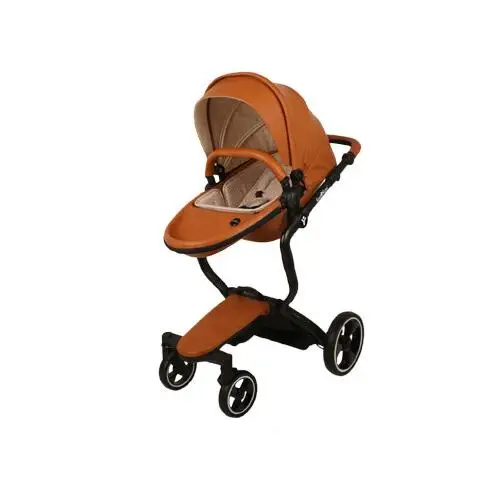 Foofoo детская коляска Эко-кожа детская коляска 2 в 1 - Цвет: brown