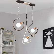 Nordic Restaurant Cafe ceiling lamp Geometric Postmodern Three Head Iron  Led Ceiling Light Bar Clothing Store Home Lighting