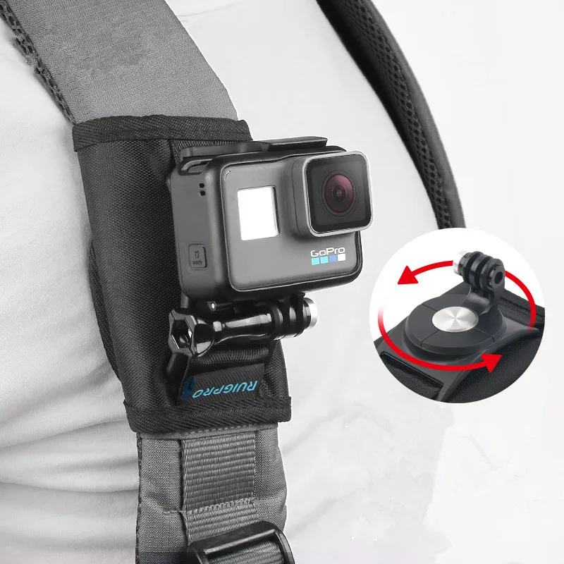 Backpack Clip Strap Mount 360 Rotating Quick Release Shoulder Arm Belt For Gopro Hero 6 5 4 3+ SJCAM Camera Accessories (1)